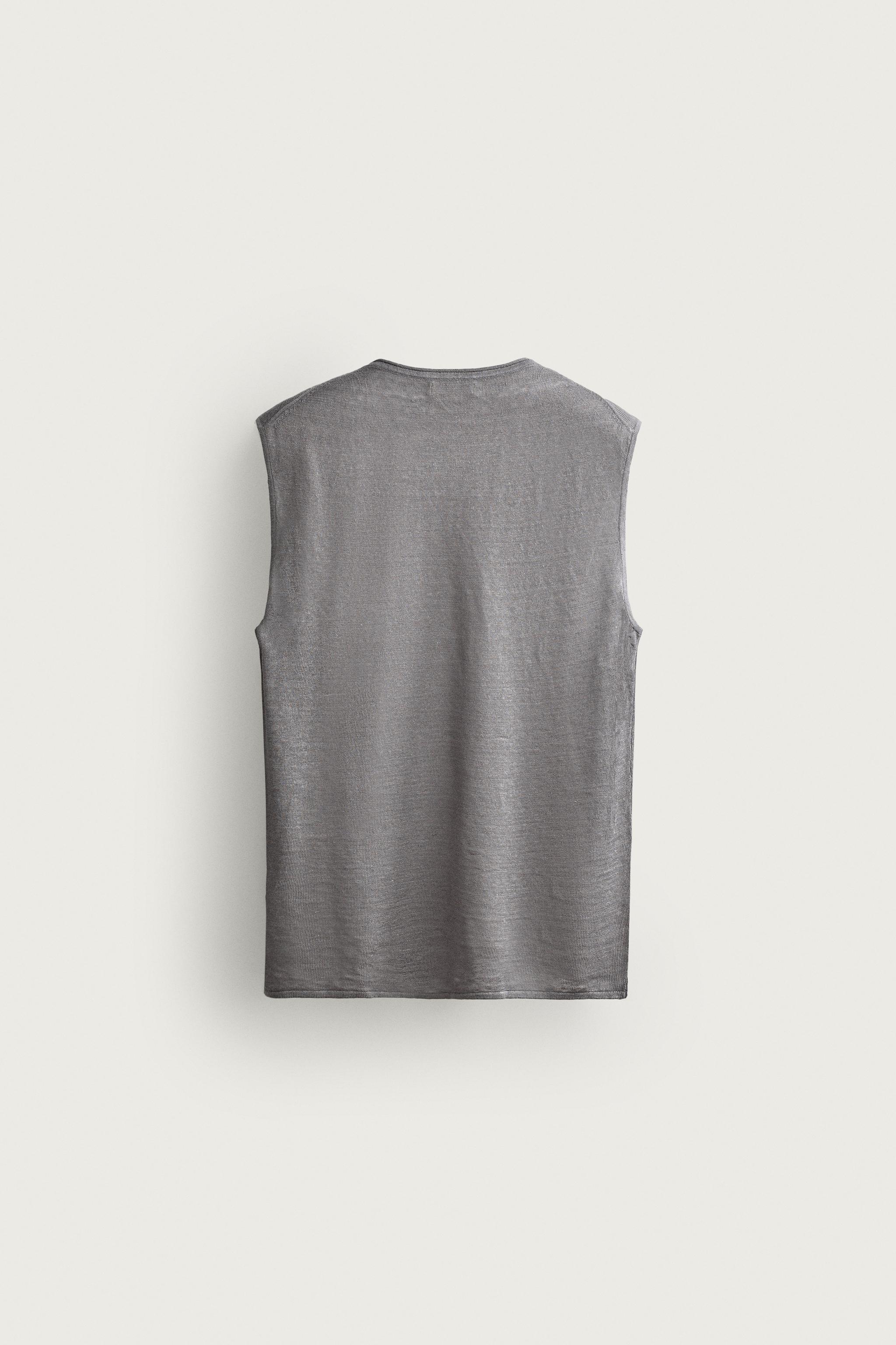 DÉBARDEUR EN MAILLE 100% LIN